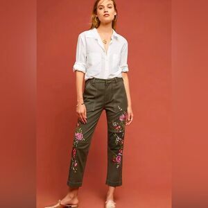 ANTHROPOLOGIE Embroidered Utility Pants SZ 31